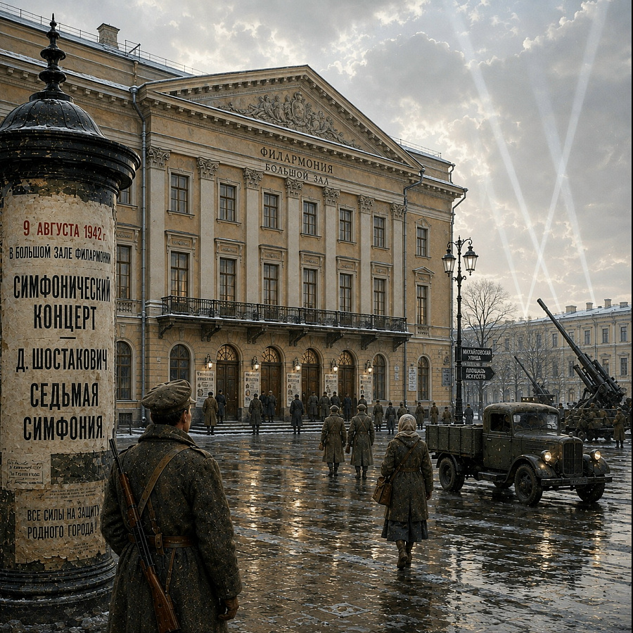 ВЕХИ ИСТОРИИ: ПРЕМЬЕРА ЛЕНИНГРАДСКОЙ СИМФОНИИ ШОСТАКОВИЧА