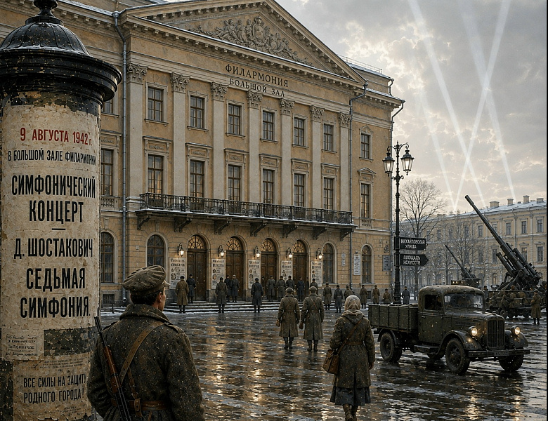 ВЕХИ ИСТОРИИ: ПРЕМЬЕРА ЛЕНИНГРАДСКОЙ СИМФОНИИ ШОСТАКОВИЧА